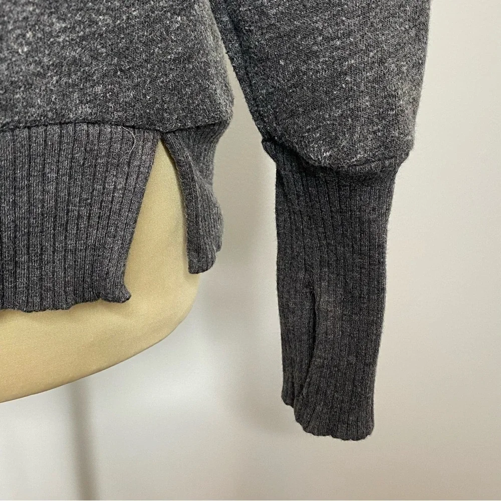 ALO Yoga Haze Grey Charcoal Funnel Neck Sweatshirt